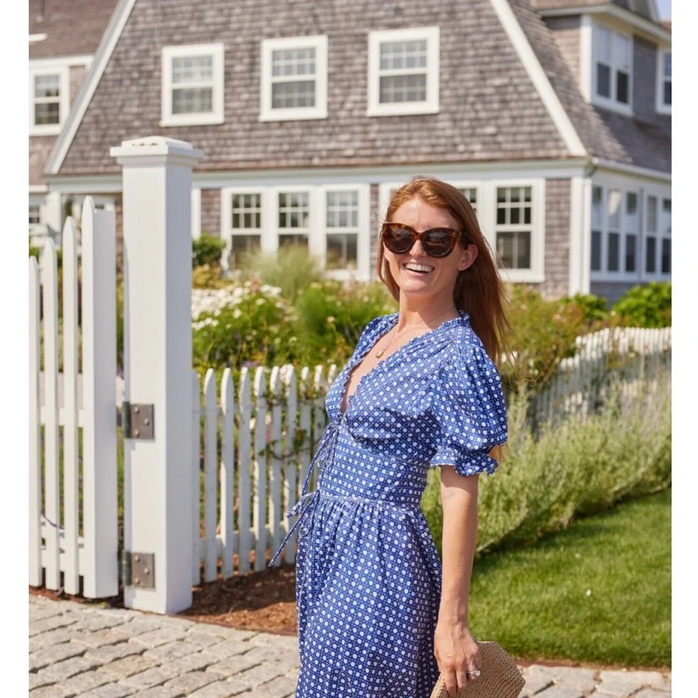 Hill House Blue Polka Dot Maxi Dress - Picture 2 of 8